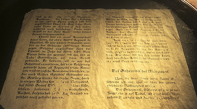 Altes Dokument aus dem Niederegger Marzipanmuseum